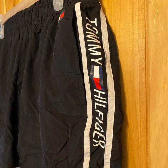 Tommy Hilfiger Sport Women’s Black Athletic Shorts with White Stripe and Logo - Picture 4 of 6